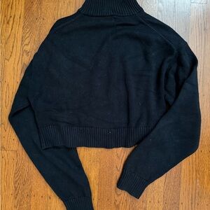 Sunday Best Black Cropped Turtleneck Sweater